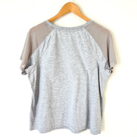 Bebe Sport Gray Sequin Logo Short Mesh Sleeves Womens 1X - Picture 6 of 10
